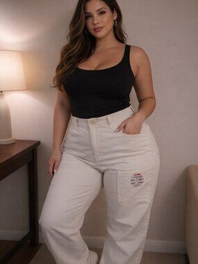 Size 13/31 Regular, Curvy Super High Rise Wide leg ankle jeans